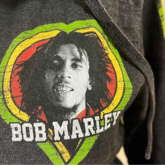 Bob Marley “One Love” Graphic Zip-Up Gray Hoodie by Catch A Fire – Size Small - Picture 11 of 11